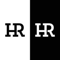 Plantilla de diseño de logotipo inicial de hr hr rh monograma de letra. Adecuado para deportes en general, construcción, empresa financiera, empresa, negocio, tienda corporativa, ropa en un diseño de logotipo de estilo moderno y sencillo. vector