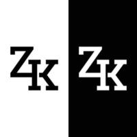 Z K ZK KZ Letter Monogram Initial Logo Design Template. Suitable for General Sports Fitness Construction Finance Company Business Corporate Shop Apparel in Simple Modern Style Logo Design. vector