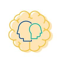 Psychology Physiology Icon Human Brain Activity vector