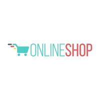 Online Shop Logo for internet store. Shopping cart vector