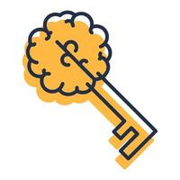 Creative Brain Sign with Key and Slogan Copy Space vector