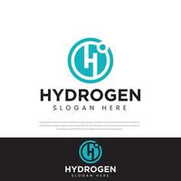 Hydrogen logo initials H in circles, design templates, icons, symbols vector