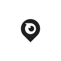 Location Mark and Bird Eye logo or icon design vector