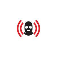 3 Hole Mask and Signal logo or icon design vector