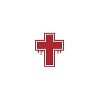Bloody Cross logo or icon design vector