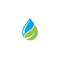 Water Drop and Leaf logo or icon design vector