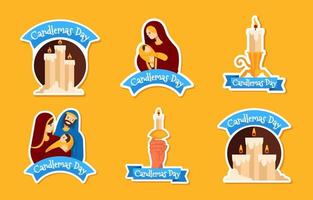 Set of Candlemas Day Stickers vector
