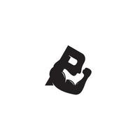 Bodybuilder and Letter P logo or icon design vector