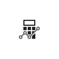 Calculator and Line Graph logo or icon design vector