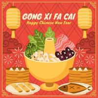 Chinese New Year Food Concept vector