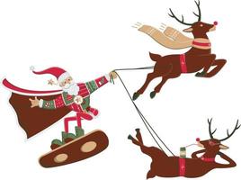 Santa on a skateboard vector