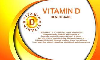 Fondo de vitamina d. con el icono de verificación. en degradado de color amarillo y blanco. plantilla de botón premium y de lujo vector