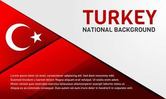 fondo nacional de turquía. con una bandera, una luna creciente y un icono de estrella. área de espacio de copia. en degradado de color rojo y blanco. diseño de vector de ilustración premium y de lujo