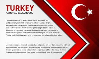 Turkey National Background. With flag, crescent moon, and star icon. Copy space area. On gradient red and white color. Premium and luxury illustration vector design