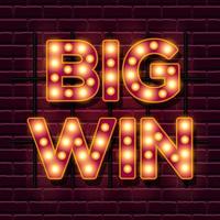 Big Win retro banner template vector