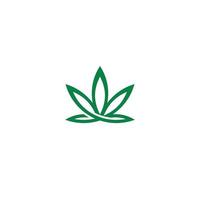 diseño de logotipo o icono de hoja de cannabis vector