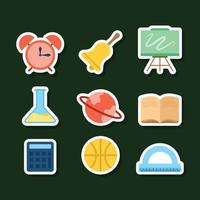 Set Of School Element Stickers vector