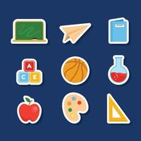 Set Of School Element Stickers vector