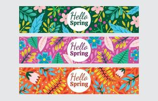 hola primavera conjunto de plantillas de banner vector