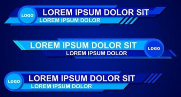 Modern stylish lower third banner template design. Graphic set of Broadcast News Lower Thirds Banner for Television. Vector video headline title