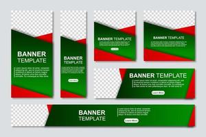 Set of modern web banners template design with a place for photos. Modern and minimalist concept user for web page, banner, background. Vector illustration