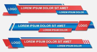 Modern geometric lower third banner template design. Colorful lower thirds set template vector. Modern, simple, clean design style vector