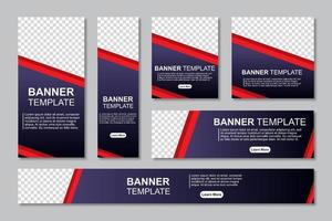 conjunto de diseño de plantillas de banners web moderno con un lugar para fotos. Usuario de concepto moderno y minimalista para página web, banner, fondo. ilustración vectorial vector