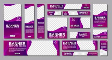 Set of modern web banners template design with a place for photos. Modern and minimalist concept user for web page, banner, background. Vector illustration