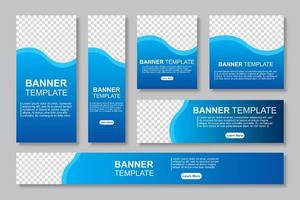 Set of modern web banners template design with a place for photos. Modern and minimalist concept user for web page, banner, background. Vector illustration