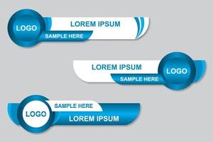 diseño de plantilla de banner de tercio inferior con estilo moderno. Conjunto gráfico de banner de tercios inferiores de noticias de difusión para televisión. título de título de video vectorial vector