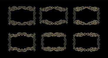 Gold Borders Elements Set Collection, ornament Vector