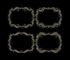 Gold Borders Elements Set Collection, ornament Vector