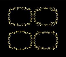 Gold Borders Elements Set Collection, ornament Vector