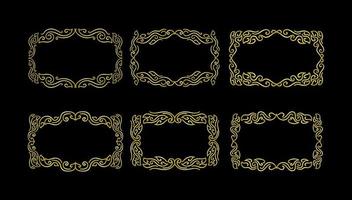 Gold Borders Elements Set Collection, ornament Vector