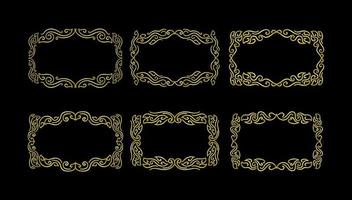 Gold Borders Elements Set Collection, ornament Vector