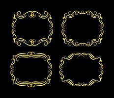 Gold Borders Elements Set Collection, ornament Vector