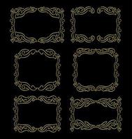 Gold Borders Elements Set Collection, ornament Vector