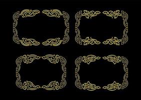 Gold Borders Elements Set Collection, ornament Vector