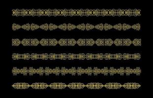 Gold Borders Elements Set Collection, ornament Vector