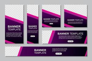 Set of modern web banners template design with a place for photos. Modern and minimalist concept user for web page, banner, background. Vector illustration