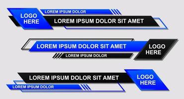 Modern stylish lower third banner template design. Graphic set of Broadcast News Lower Thirds Banner for Television. Vector video headline title