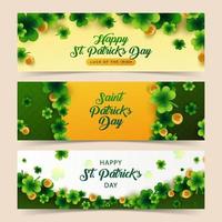 St. Patrick's Day Clover Banner Set vector