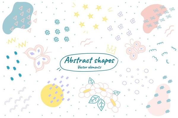 Abstract shapes set. Elements for design.