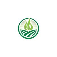 Farm, Flame and Leaf logo or icon design vector