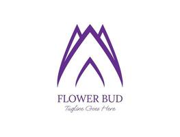 capullos de flores en color morado para el logotipo de belleza vector