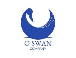 A swan swimming on the water with the use of blue for the swan logo vector