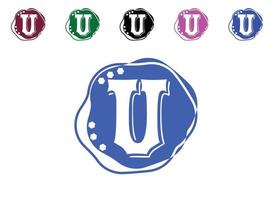 U letter logo and icon design template vector