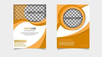 Flyer Business Orange Wave Vector