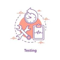 Product testing concept icon. Checking process idea thin line illustration. Vector isolated outline drawing