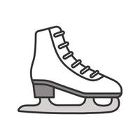 Ice skate color icon. Skating boot. Isolated vector illustration